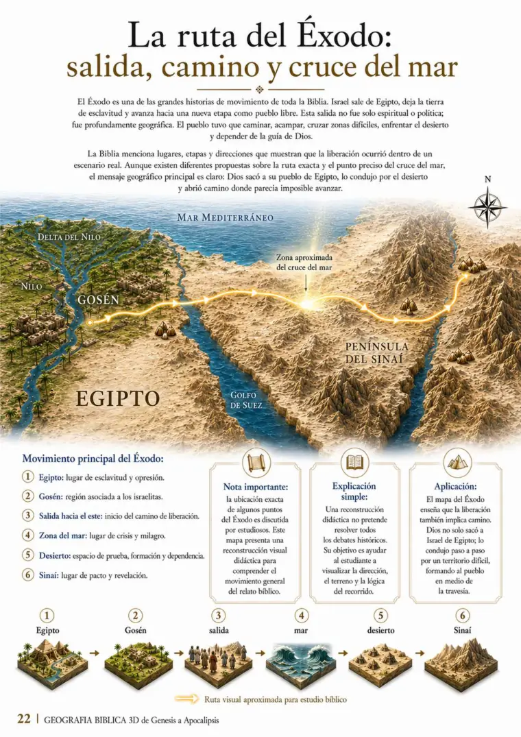 La ruta del Éxodo: salida, camino y cruce del mar