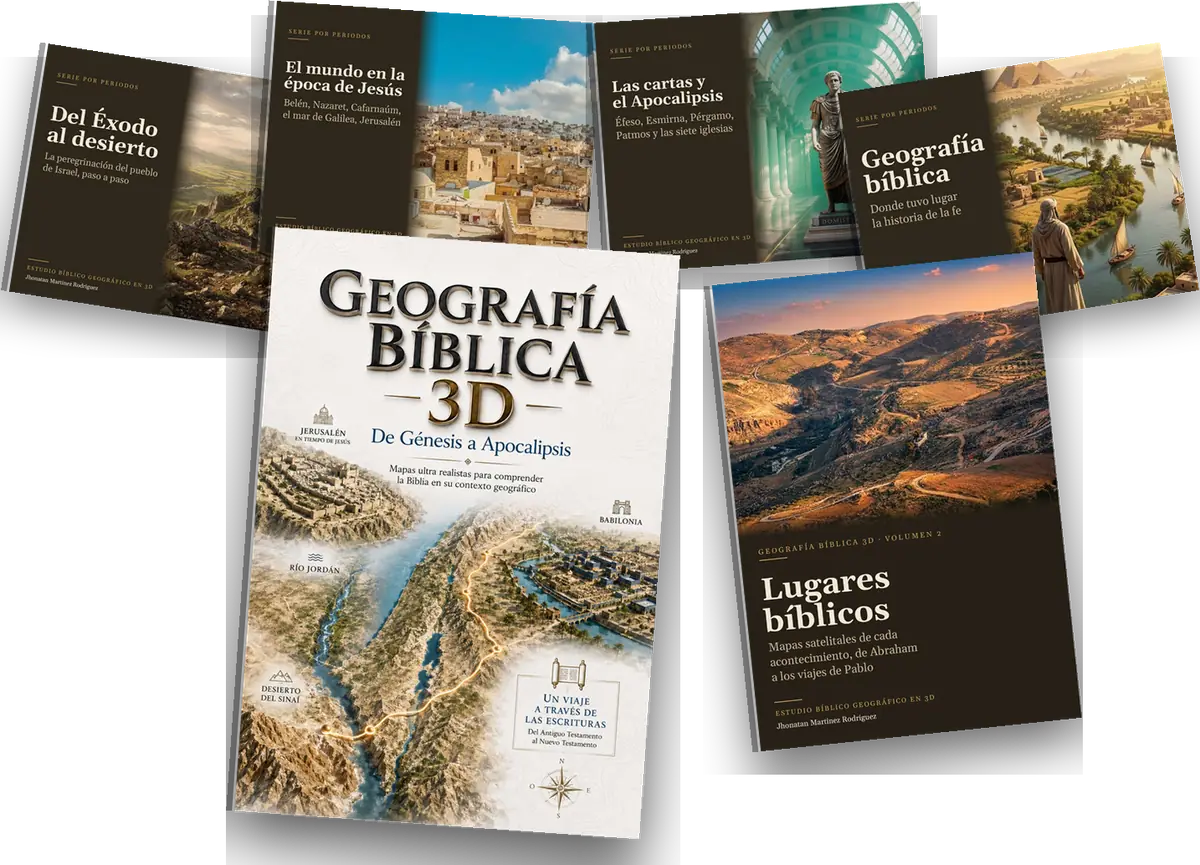 Los trece libros del Estudio Bíblico Geográfico en 3D